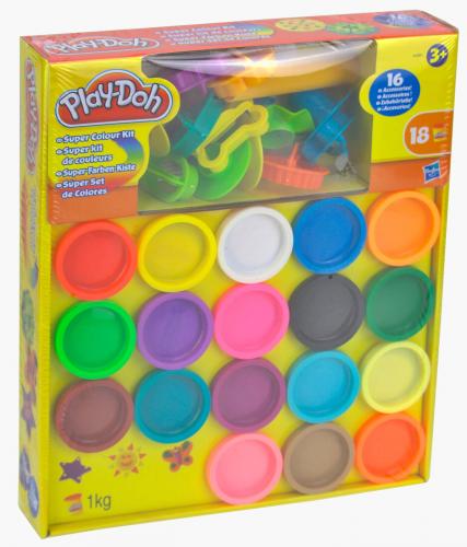 Play-Doh Knete Super Farben Kiste 1kg Kinderknete und Zubehr