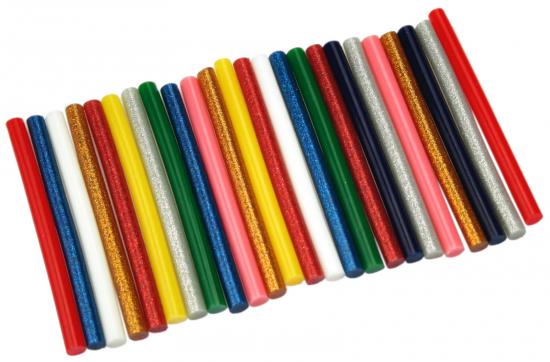 24 Heiklebesticks mini 7,2 x 100mm farbig bunt glitzer