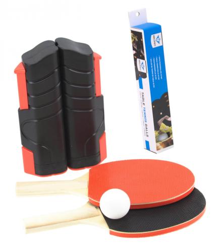 Mobiles Tischtennis Set Netz ausziehbar mit Schlger und Ersatzbllen