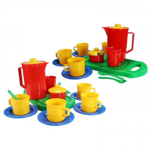 Kinder Kaffee Set mit Tassen Knnchen Brettchen 32 teilig 8 Personen