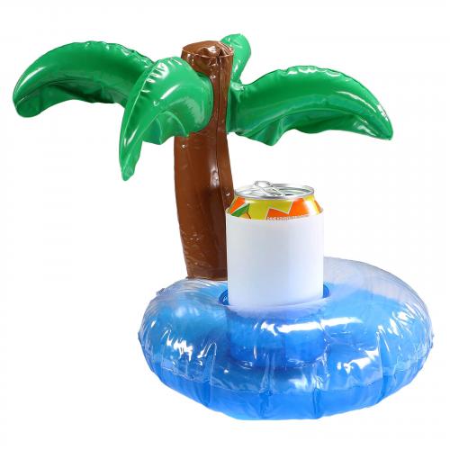 4er Set aufblasbare Dosenhalter Pool Getränkehalter Donut und Insel mit  Palme