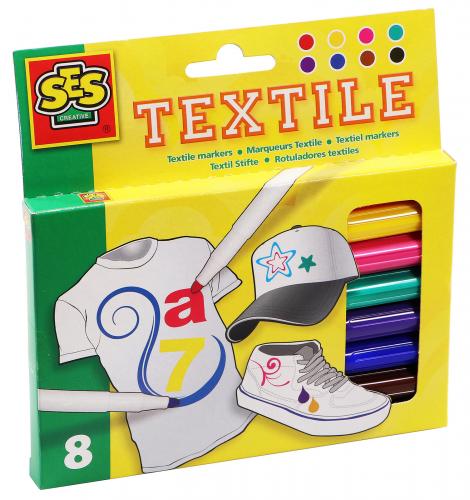 SES Textilstifte 8er-Pack Textil Farbstifte fr Textilien