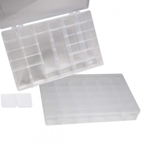2er Set Sortierbox transparent mit je 36 Fchern, verstellbare Trennwnde