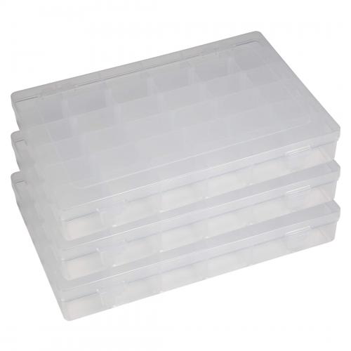 3er Set Sortierbox transparent mit je 36 Fchern, verstellbare Trennwnde