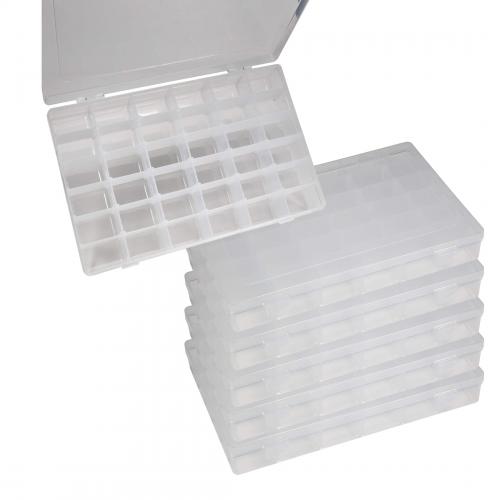 6er Set Sortierbox transparent mit je 36 Fchern, verstellbare Trennwnde