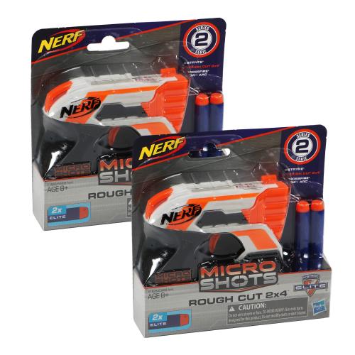 2er Set Nerf Elite N-Strike Micro Shots Rough Cut 2x4 Blaster